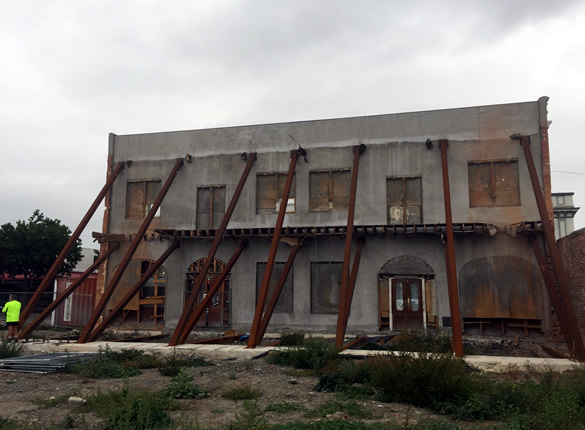 Shotcrete on the Junction Hotel facade